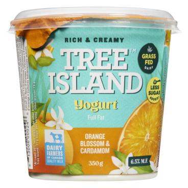 Tree Island Gourmet Yogurt Grass-Fed Orange Blossom & Cardamom Yogurt 6.5% M.F. 350g