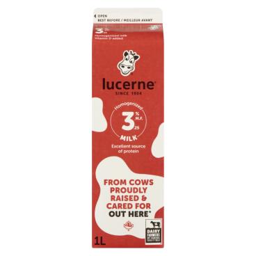 Lucerne Homogenized Milk 3.25% M.F. 1L