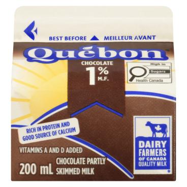 Québon Partly Skimmed Chocolate Milk 1% M.F. 200ml
