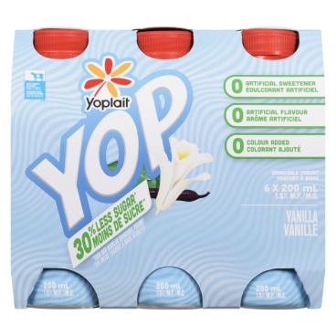 Yoplait Yop Vanilla Drinkable Yogurt 1.5% M.F.   6x200ml
