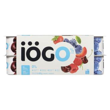 Iögo Strawberry, Raspberry, Blueberry, Cherry Yogurt 0% M.F. 16x100g