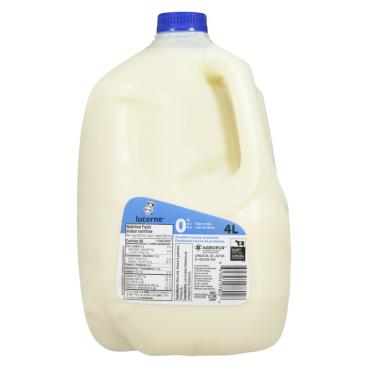 Lucerne Skim Milk 0% M.F. 4L