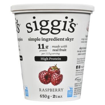 Siggi's Skyr Yogurt Raspberry 2% M.F. 650g