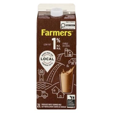 Farmers Partly Skimmed Chocolate Milk 1% M.F. 2L