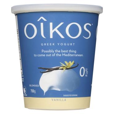 Oîkos Vanilla Greek Yogurt 0% M.F. 750g
