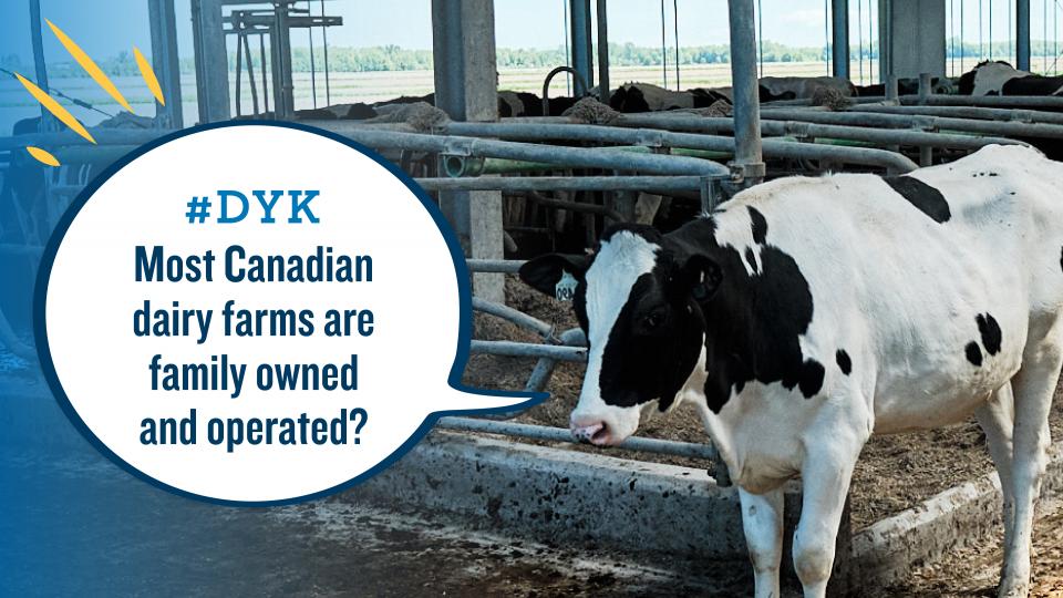 In Canada, most dairy farms are family owned and operated.