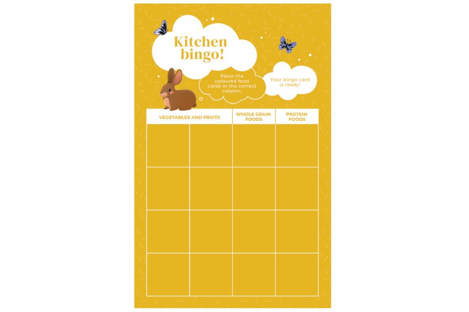 Page 1 of free activity book on Canada’s Food Guide (preschool)