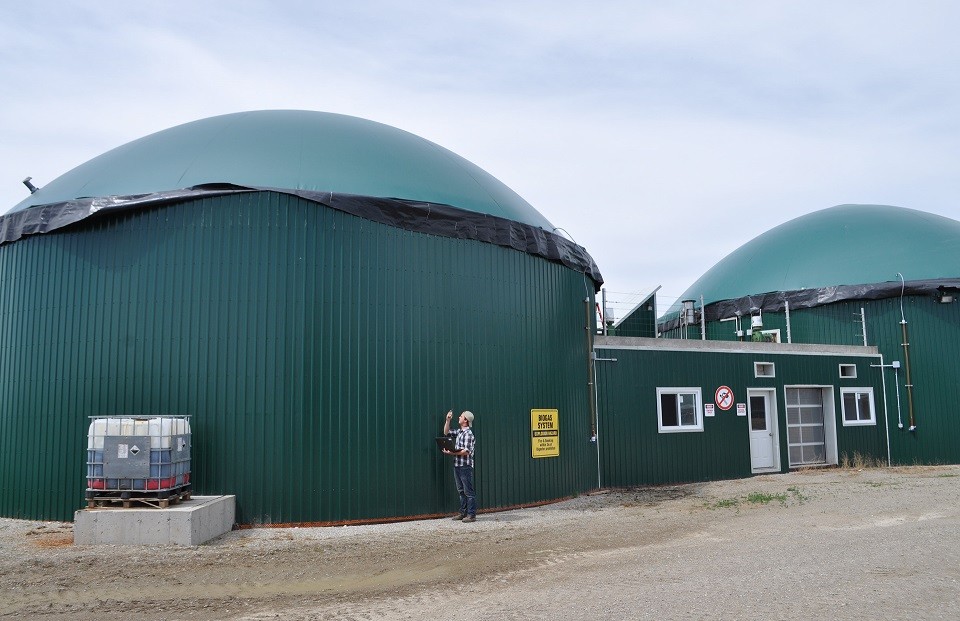 A biodigester on a Canadian dairy farm