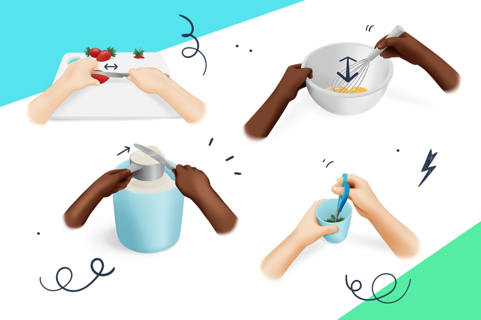 Cooking techniques to facilitate cooking activities with children.