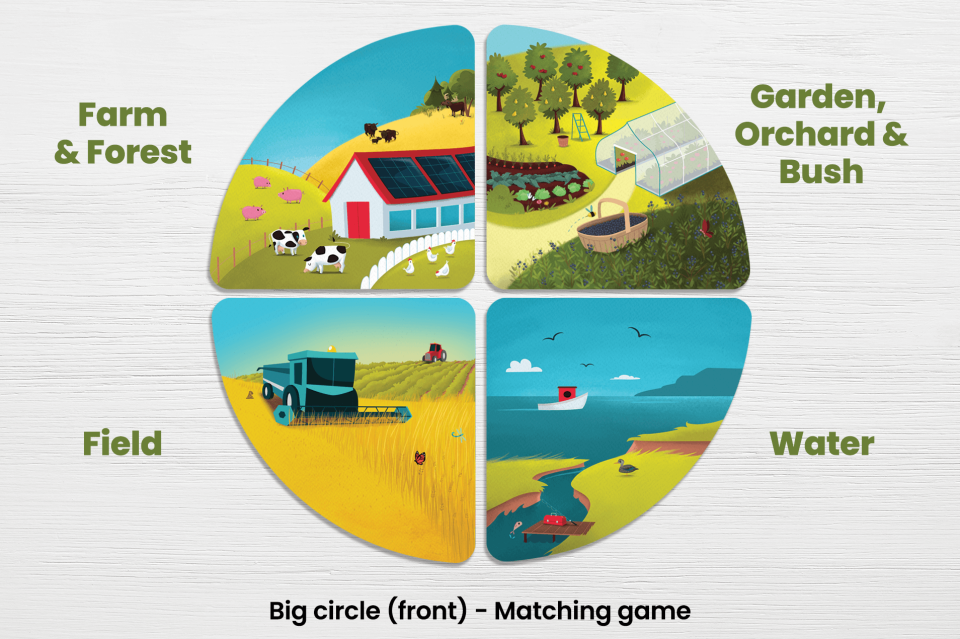 Front of big circle from the Food matching game.