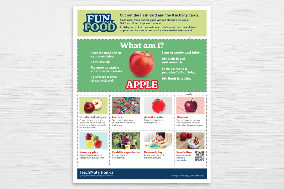 Fun with Food sheet - Apple sheet