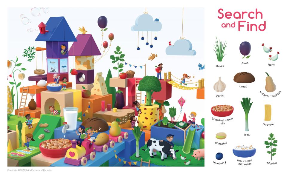 Search and Find printable game -Block Village