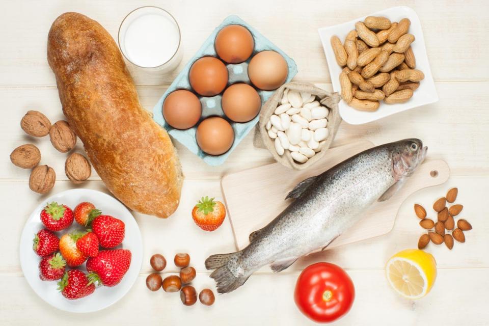 Display of a variety of foods