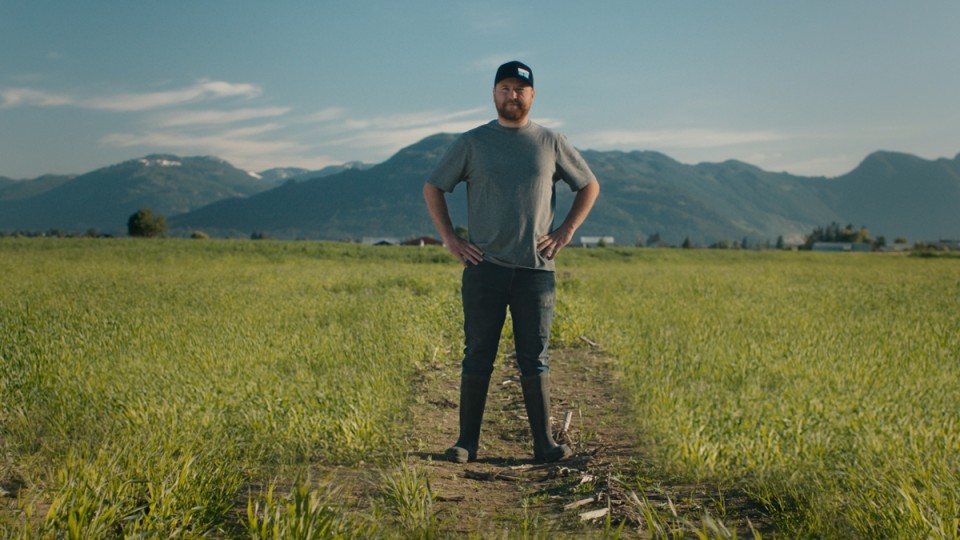 Matt in one of his fields