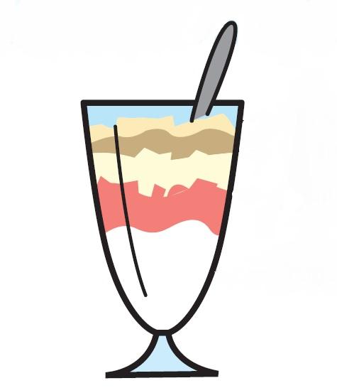 Cartoon image of yogurt parfait.