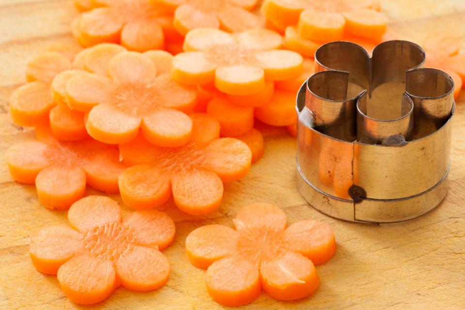 Carrots cut with cookie cutter
