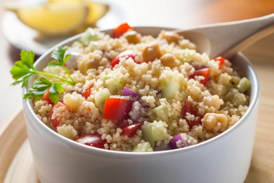 Couscous salad with chickpeas and vegetables