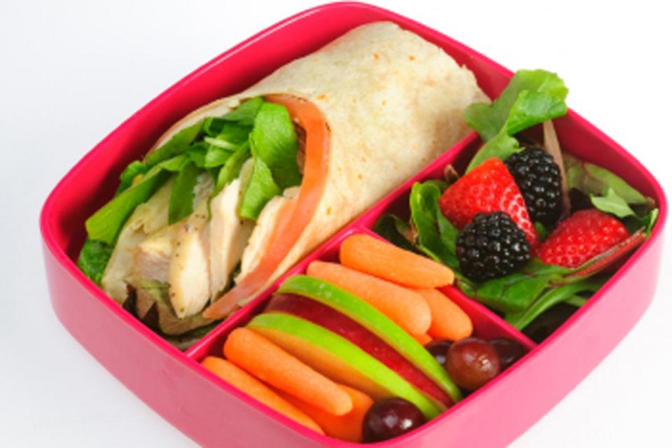Wrap, fruits and vegetables