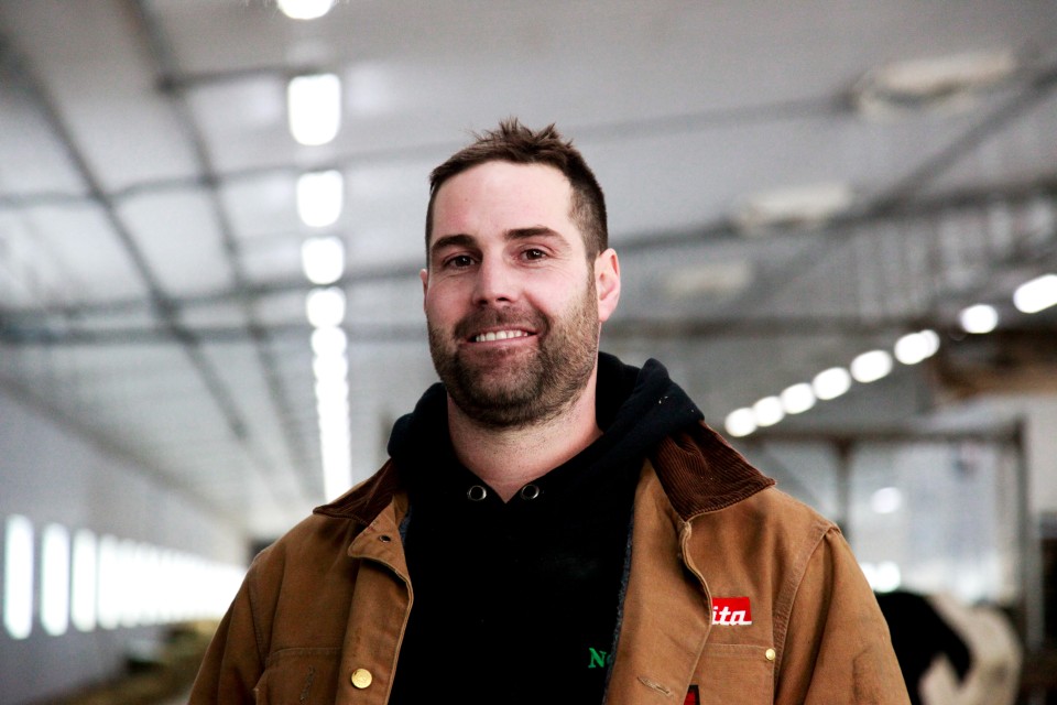 Richard, a Canadian farmer in his barn