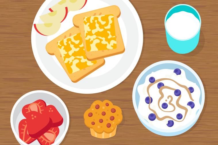 Example of food choices for breakfast 