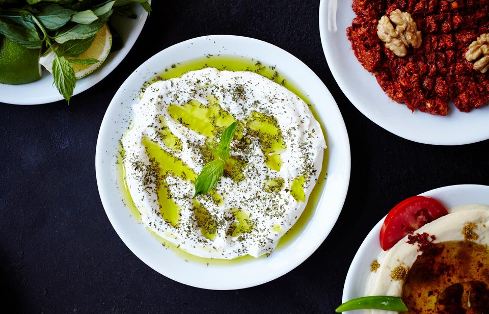 Turkish meze appetizer made with yogurt