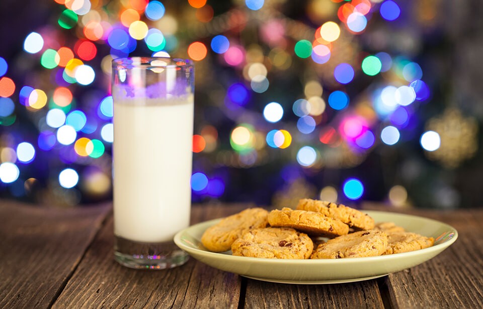 christmas cookies and milk