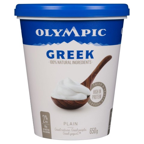 Olympic Plain Greek Yogurt 2% M.F. 650g | Canadian Goodness