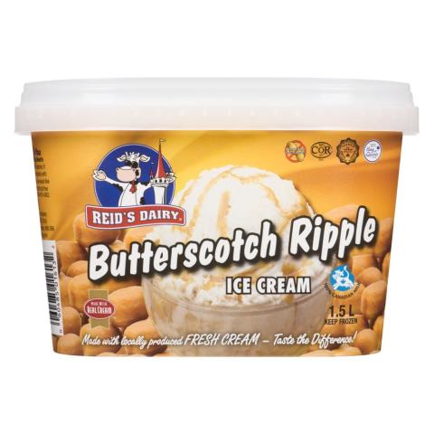 Reid's Dairy Butterscotch Ripple Ice Cream 1.5L | Canadian Goodness