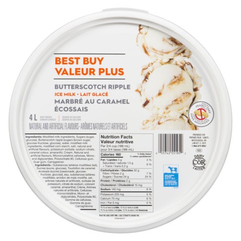 Best Buy Butterscotch Ripple Ice Milk 4L | Canadian Goodness
