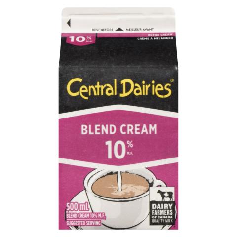 Central Dairies Blend Cream 10% M.F. 500ml | Canadian Goodness