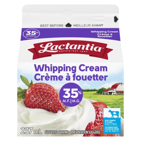 Lactantia Whipping Cream 35% M.F. 237ml | Canadian Goodness
