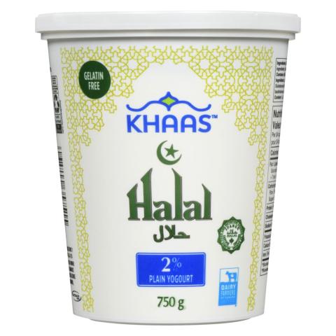 Khaas Halal Halal Yogurt Plain 2% M.F. 750g