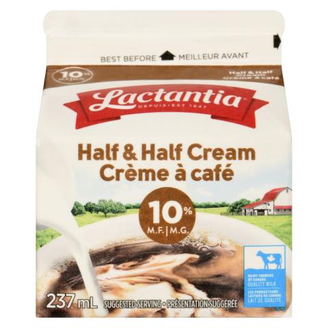 Lactantia Half & Half Cream 10% M.F. 237ml | 068200203058