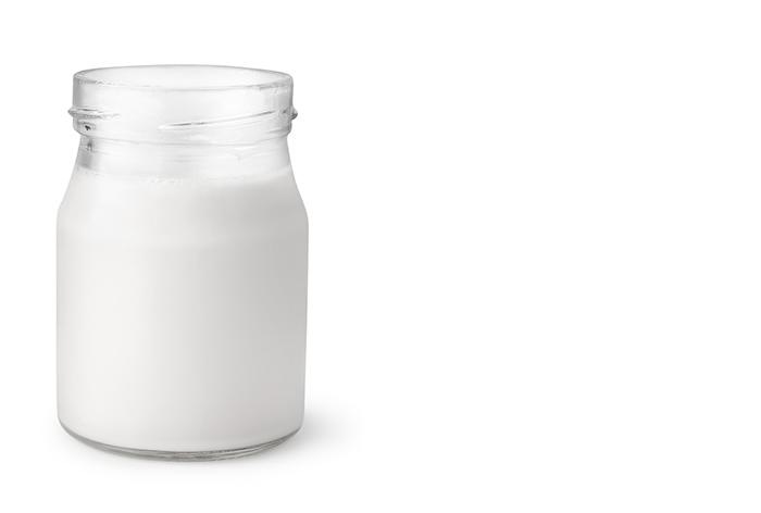 Milk in glass container
