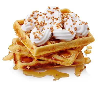 Waffles with cream