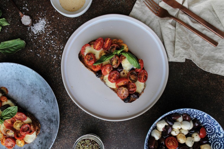 grilled bocconcini and tomatoes on panini