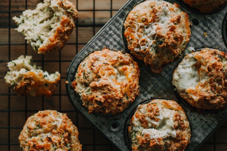 Zucchini and cheese muffin