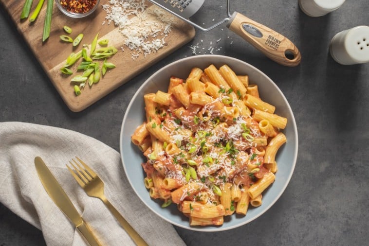 Pâtes avec sauce crémeuse aux tomates