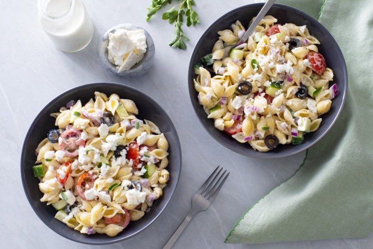 Greek Pasta Salad with Creamy Dressing