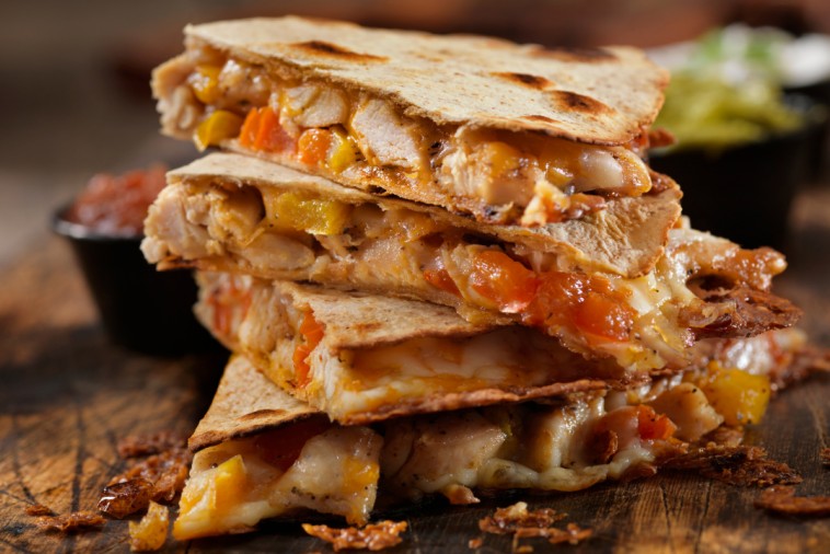 chicken and cheese quesadilla