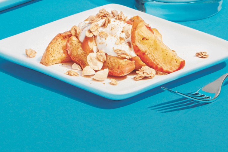 Cinnamon Apple Dessert with Greek Yogurt and Macadamia Nuts