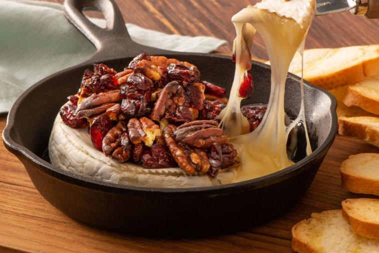 Baked Brie with Pecans & Dried Cranberries Recipe 