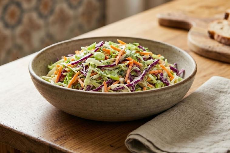 Creamy Coleslaw with Sour Cream & Fresh Dill