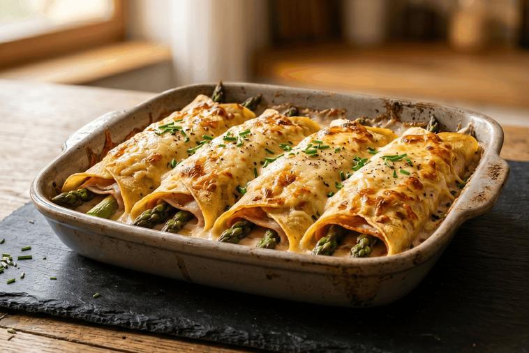 alpine ham cheese asparagus crepes