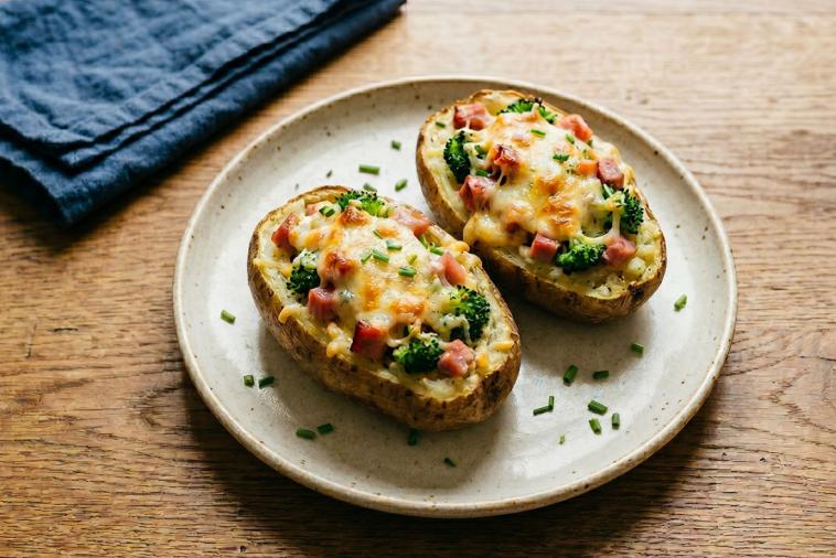 ham and cheese baked potatoes