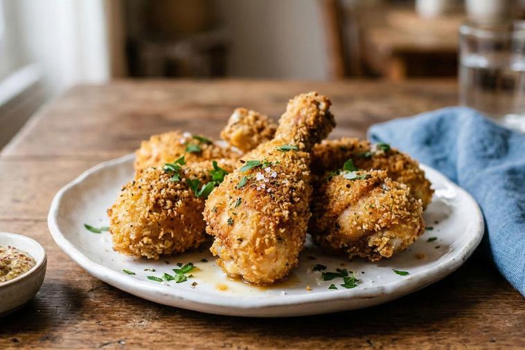 crisp breaded chicken drumsticks