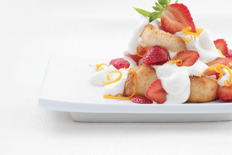 angel cake with strawberries citrus cream angel cake with strawberries citrus cream