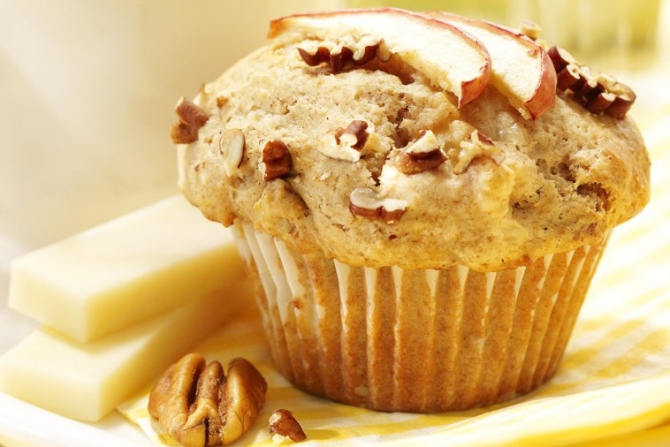 apple pecan muffins with brick apple pecan muffins with brick