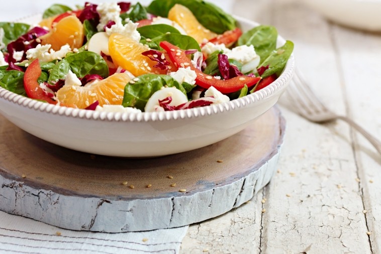 asian spinach and feta salad