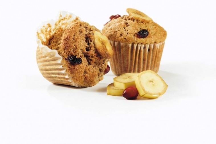 banana cranberry bran muffins